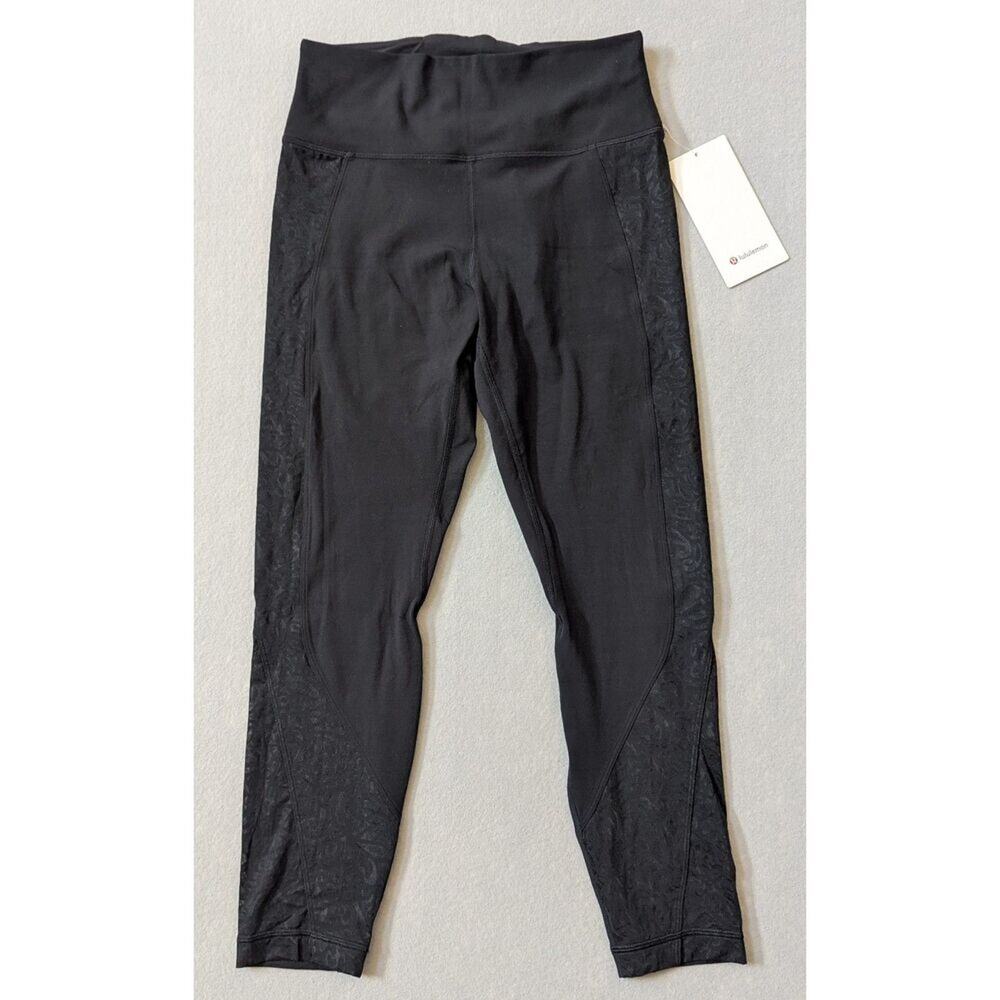 NWT lululemon Paisley Lace Overlay Tight 25" Black Size 8